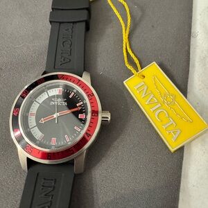 Invicta Black and Red Dial Watch FULL KIT